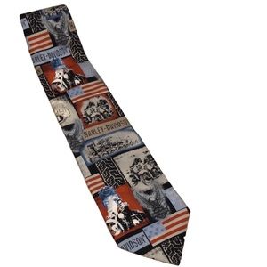 HARLEY-DAVIDSON POLICE COLLAGE SILK DESIGNER TIE BY RALPH MARLIN & CO.